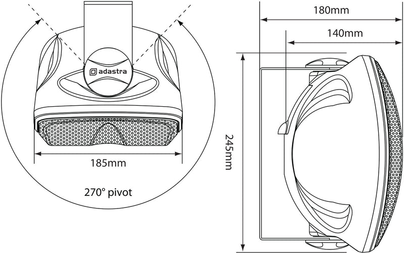 Adastra FC5V 5.25 inch Outdoor Weatherproof 40W Wall Mount Speaker (Black or White)