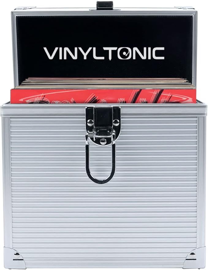 Vinyl Tonic 7" Vinyl Record Storage Case - Holds 35 Singles - Microfibre Cloth Included