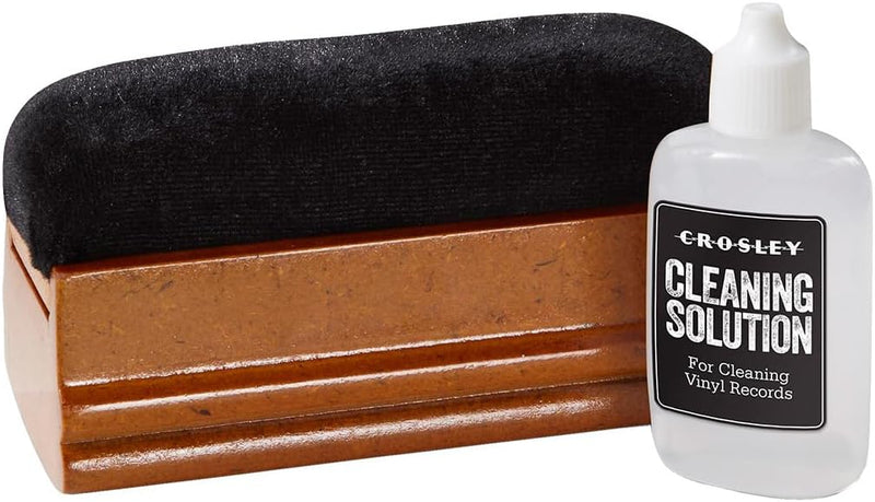 Crosley AC20 Record/Vinyl/LP Cleaning Kit with Cleaning Solution & Brush – Black/Paprika