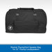 Black speaker bag for Mackie Thump15v4 speakers on a light gray background
