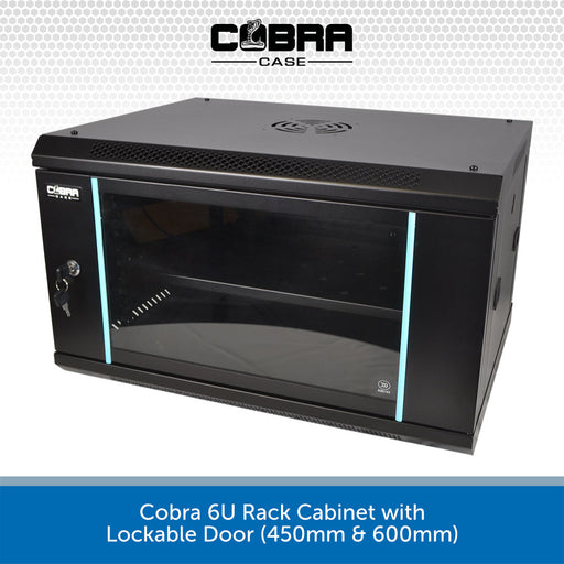 Cobra 6U Rack Cabinet with Lockable Door on a white background