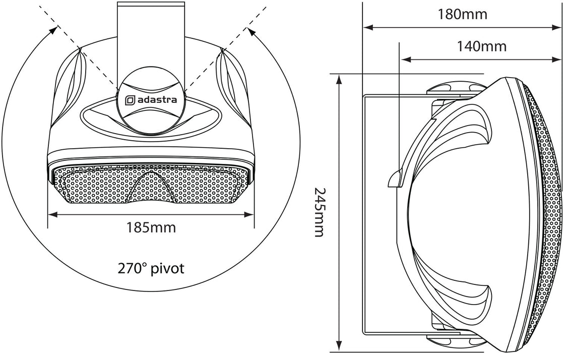 Adastra FC5V 5.25 inch Outdoor Weatherproof 40W Wall Mount Speaker (Black or White)