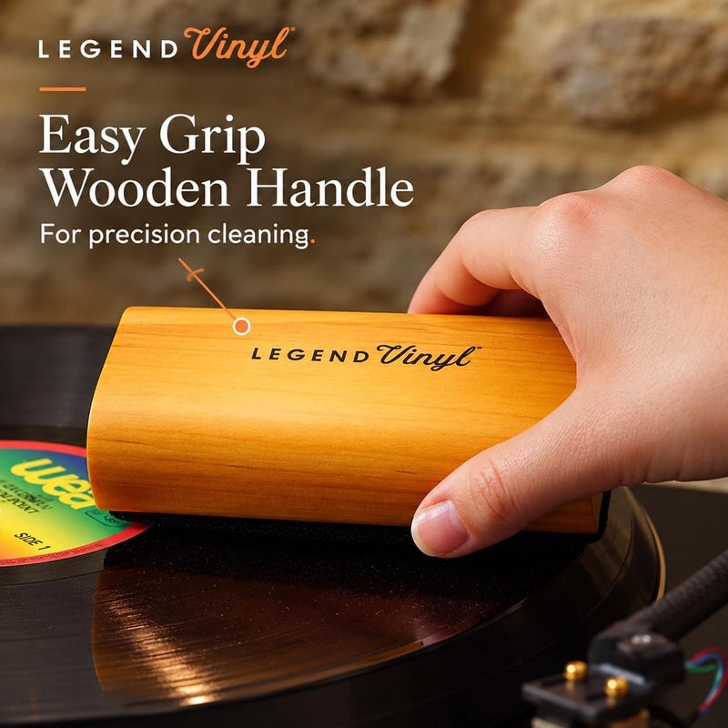 Legend Vinyl Velvet Dust Brush with Wooden Handle & Storage Bag