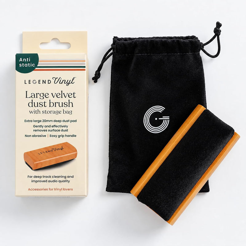 Legend Vinyl Velvet Dust Brush with Wooden Handle & Storage Bag