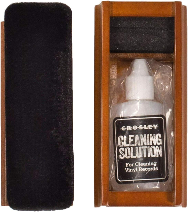 Crosley AC20 Record/Vinyl/LP Cleaning Kit with Cleaning Solution & Brush – Black/Paprika
