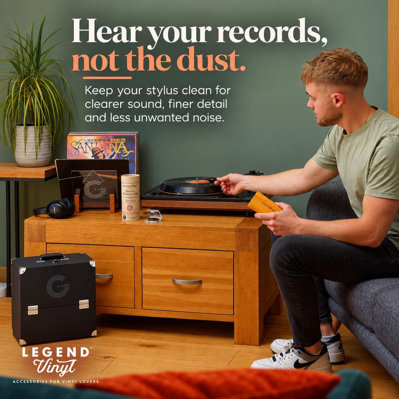 Legend Vinyl Velvet Dust Brush with Wooden Handle & Storage Bag