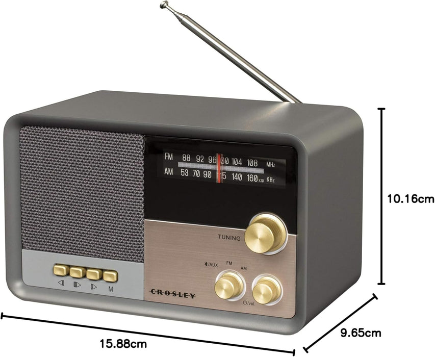 Crosley Tribute Vintage AM/FM Radio with Bluetooth (Charcoal)