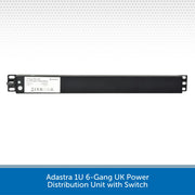 Adastra 1U 6-Gang UK Power Distribution Unit with Switch