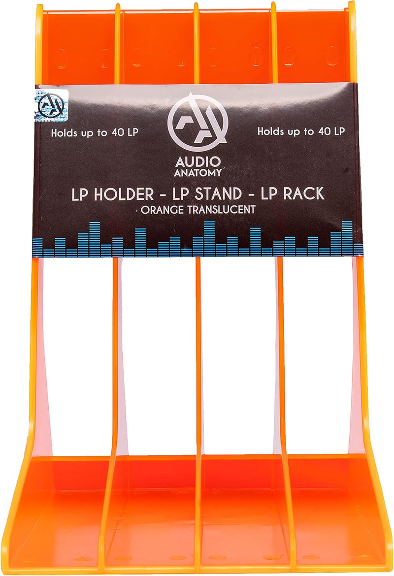 Audio Anatomy 12" Vinyl Record Stand, Holds 40 Records - Black, White or Orange