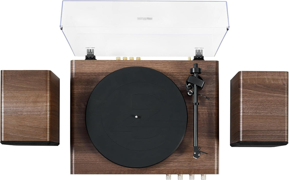 Crosley C65 Bluetooth Record Player with Bookshelf Speakers in Walnut