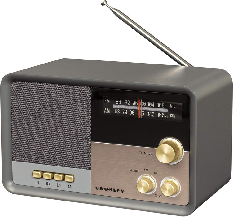 Crosley Tribute Vintage AM/FM Radio with Bluetooth (Charcoal)