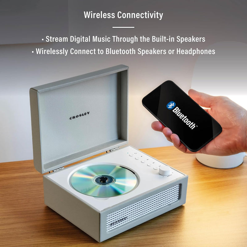 Crosley Voyager Portable CD Player with Bluetooth, FM Radio & Built-In Speakers