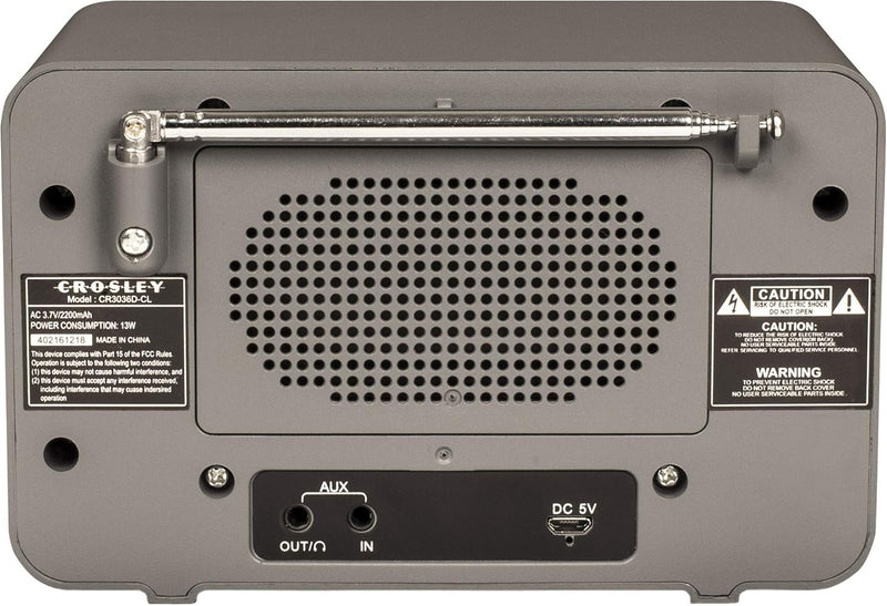 Crosley Tribute Vintage AM/FM Radio with Bluetooth (Charcoal)