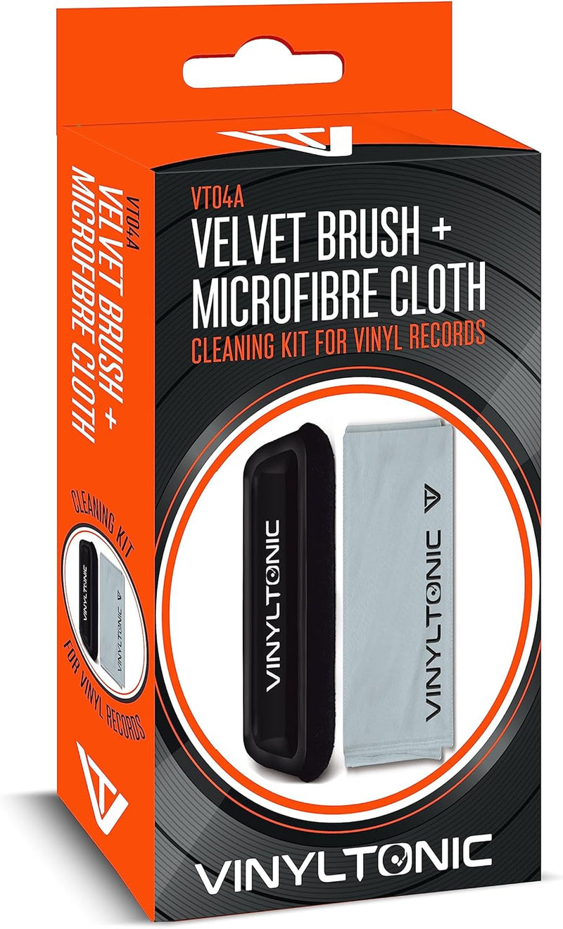Vinyl Tonic Velvet Brush & Microfibre Cloth Record Cleaning Kit
