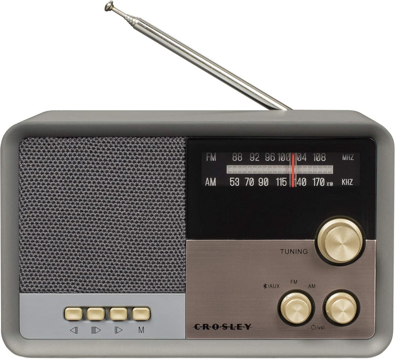 Crosley Tribute Vintage AM/FM Radio with Bluetooth (Charcoal)