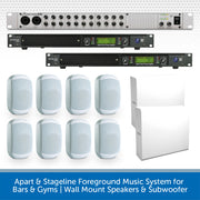 Apart & Stageline Foreground Music System for Bars & Gyms | Wall Mount Speakers & Subwoofer