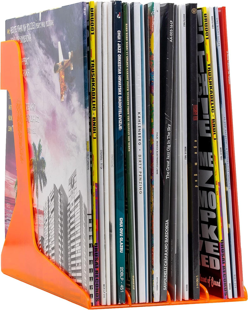Audio Anatomy 12" Vinyl Record Stand, Holds 40 Records - Black, White or Orange