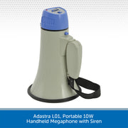 Adastra L01, Portable 10W Handheld Megaphone with Siren