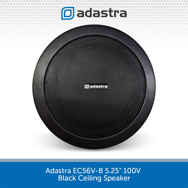 Restaurant Background Music System & Bluetooth - Up to 12 Black Adastra In-Ceiling Speakers