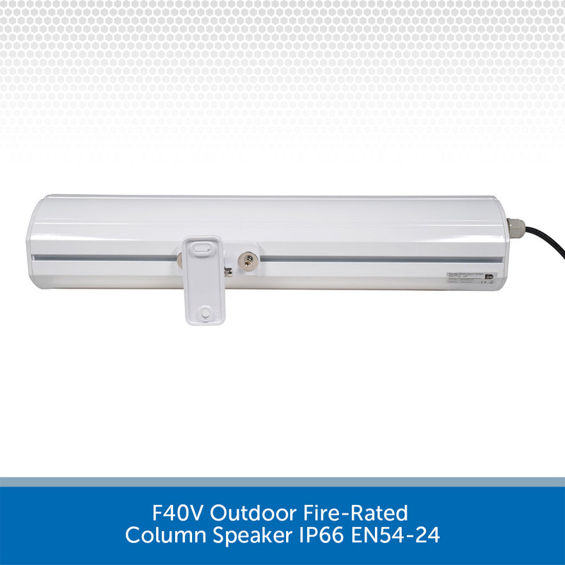 Adastra F40V Outdoor Fire-Rated Column Speaker IP66 EN54-24, 100V / 8 Ohms