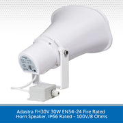 Adastra FH30V 30W EN54-24 Fire Rated Horn Speaker, IP66 Rated - 100V/8 Ohms