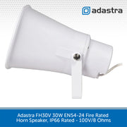Adastra FH30V 30W EN54-24 Fire Rated Horn Speaker, IP66 Rated - 100V/8 Ohms