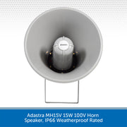 Adastra MH15V 15W 100V Horn Speaker, IP66 Weatherproof Rated