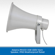 Adastra MH15V 15W 100V Horn Speaker, IP66 Weatherproof Rated