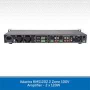 Rear Image of the Adastra RMS1202 2-Zone Amplifier