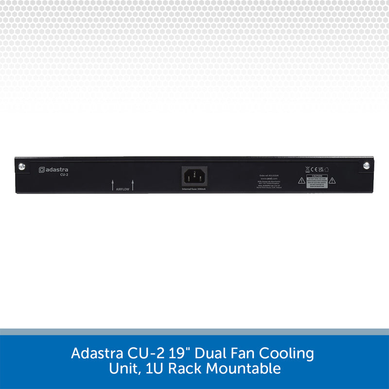 Adastra CU-2 19" Dual Fan Cooling Unit, 1U Rack Mountable