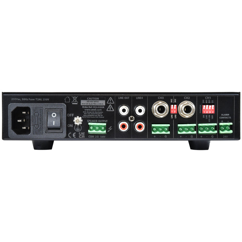 Adastra UA120 Compact 120W Mixer Amplifier 100V & 2 Ohm