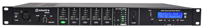 Adastra RX45 - Advanced 5-Zone Audio Matrix System With Bluetooth, DAB+ & USB