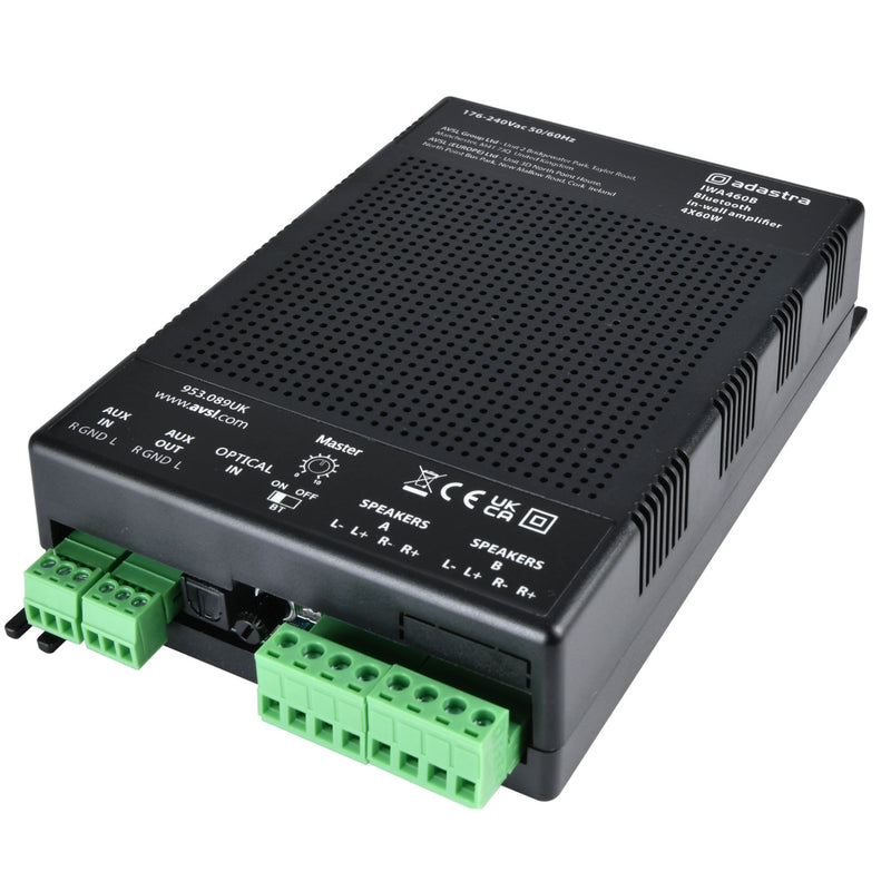 Adastra IWA460B 4x60W In-Wall Stereo Amplifier With Bluetooth, Optical & Aux Input