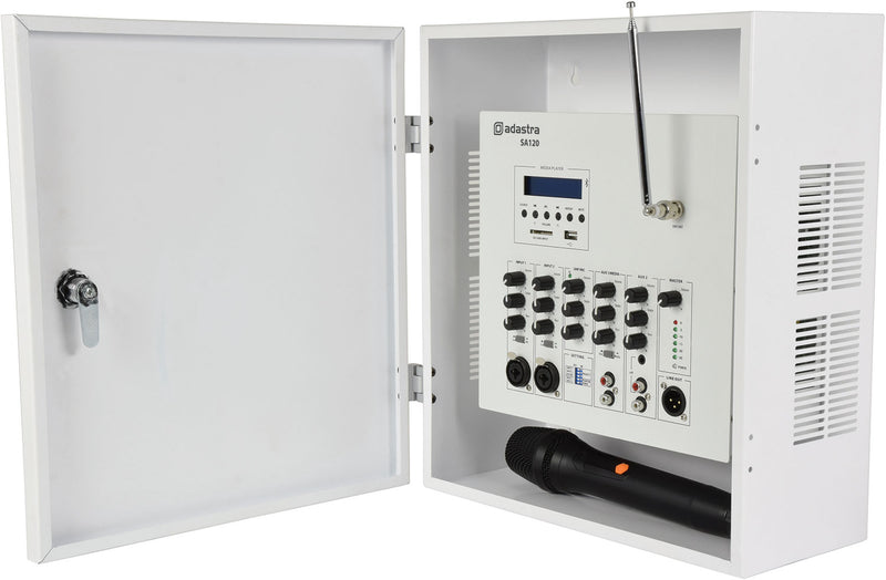 Adastra SA120 120W Lockable Wall-Mount PA Amplifier with Bluetooth & Mic