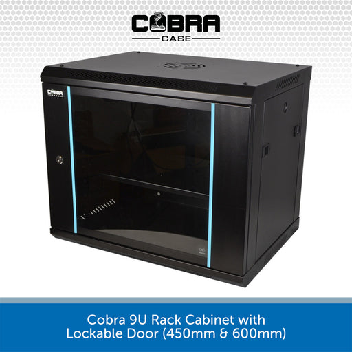 Cobra 9U Rack Cabinet with Lockable Door on a white background