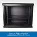 Black Cobra 9U rack cabinet with lockable door on a white background