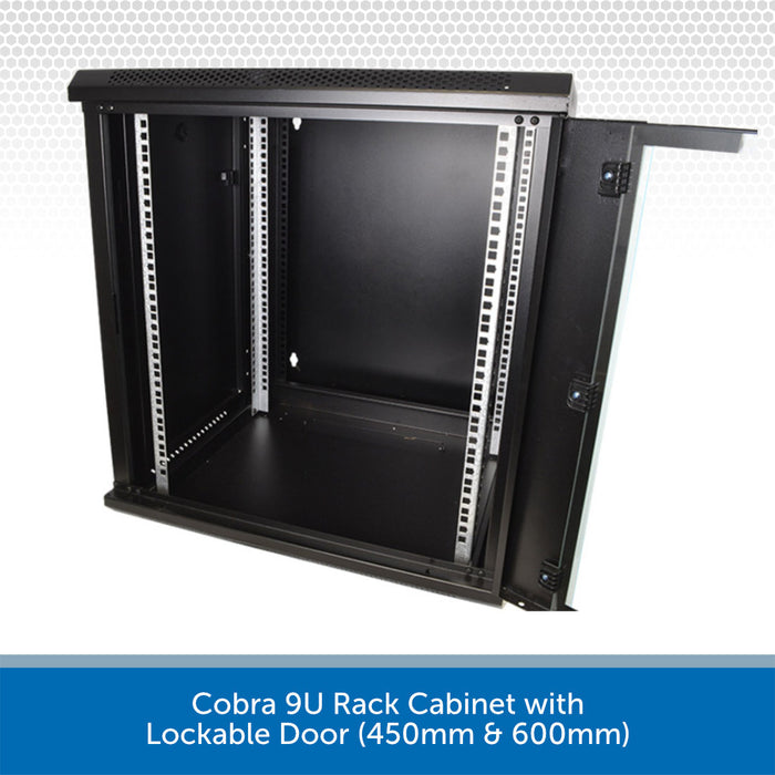 Cobra 9U Rack Cabinet with Lockable Door on a white background