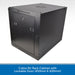Black Cobra 9U rack cabinet with lockable door on a white background