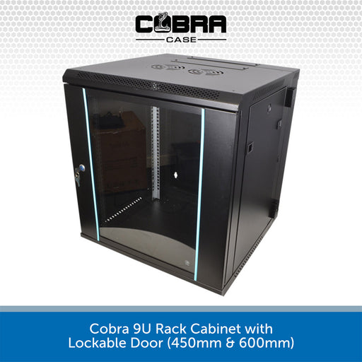 Cobra 9U Rack Cabinet with Lockable Door on a white background