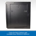 Black Cobra 9U rack cabinet with lockable door on a white background