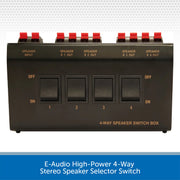 E-Audio High-Power 4-Way Stereo Speaker Selector Switch