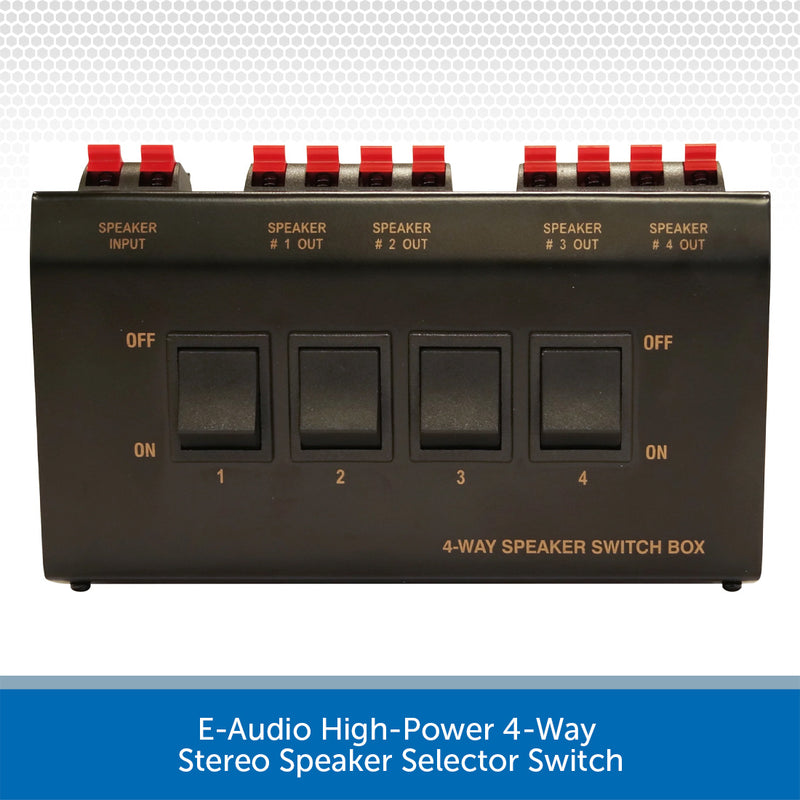 E-Audio High-Power 4-Way Stereo Speaker Selector Switch