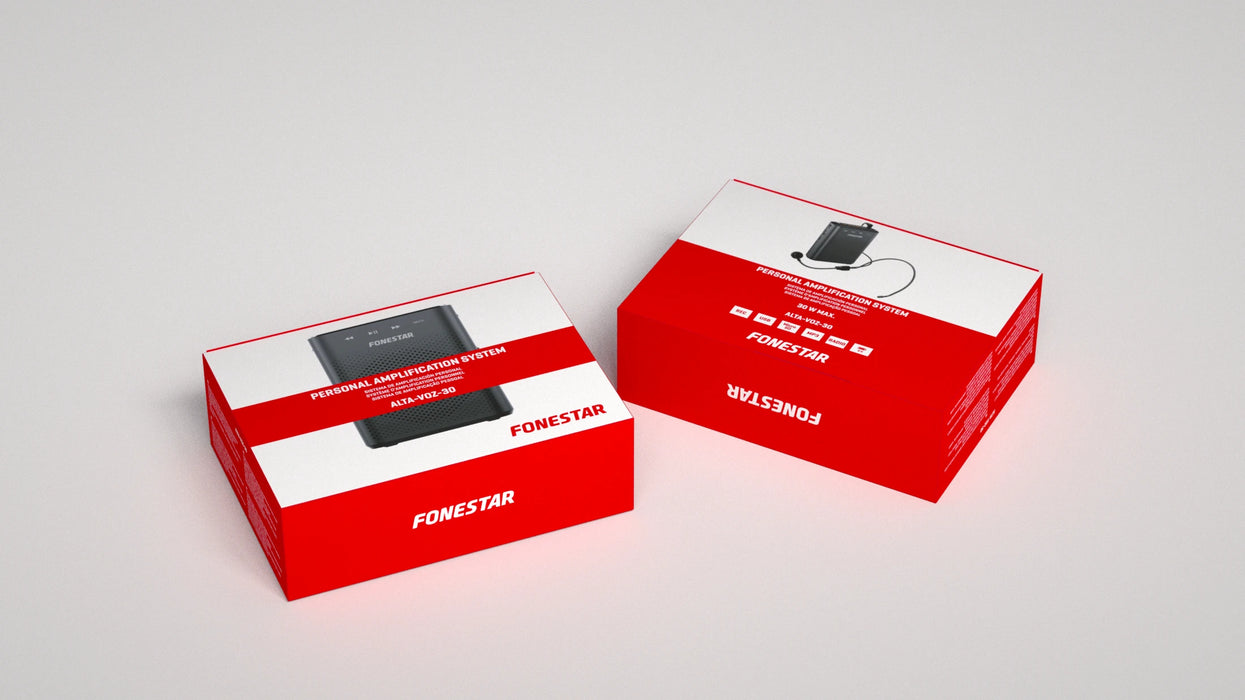 Fonestar ALTA-VOZ-30 Portable Waistband Amplifier with Headworn Microphone, USB/SD Player & Voice Recording