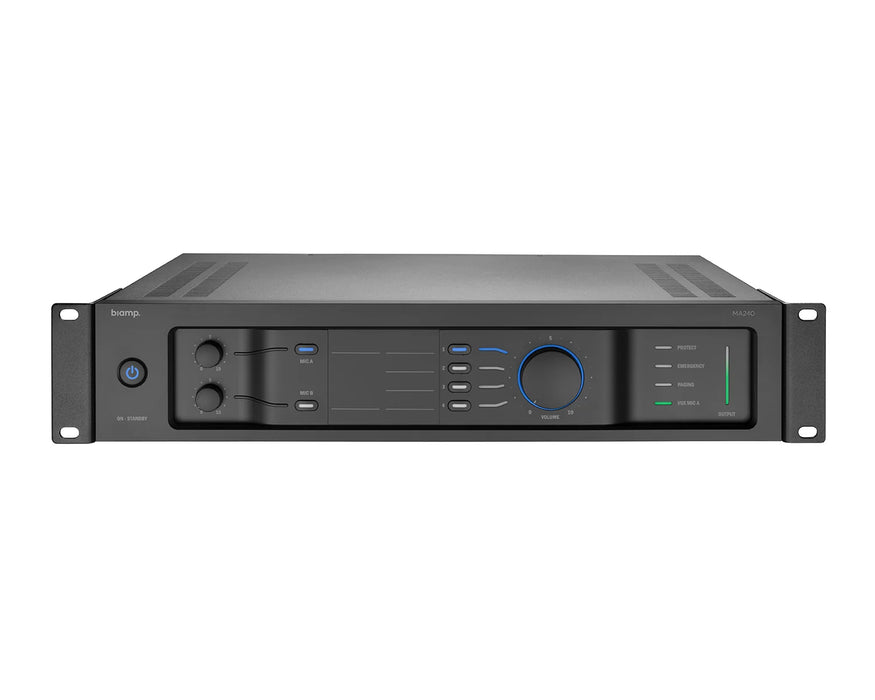 Biamp MA240 240W Rack-Mount Mixer Amplifier 100V & 4 Ohm