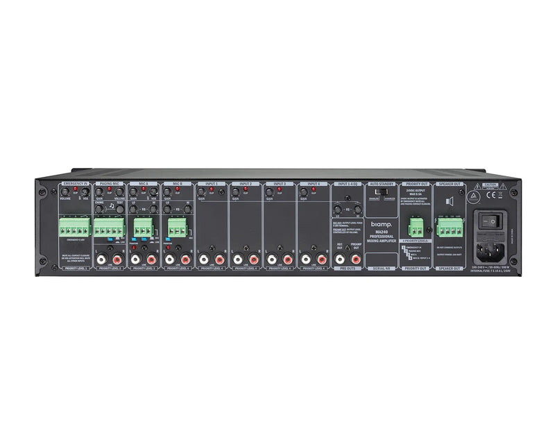 Biamp MA240 240W Rack-Mount Mixer Amplifier 100V & 4 Ohm