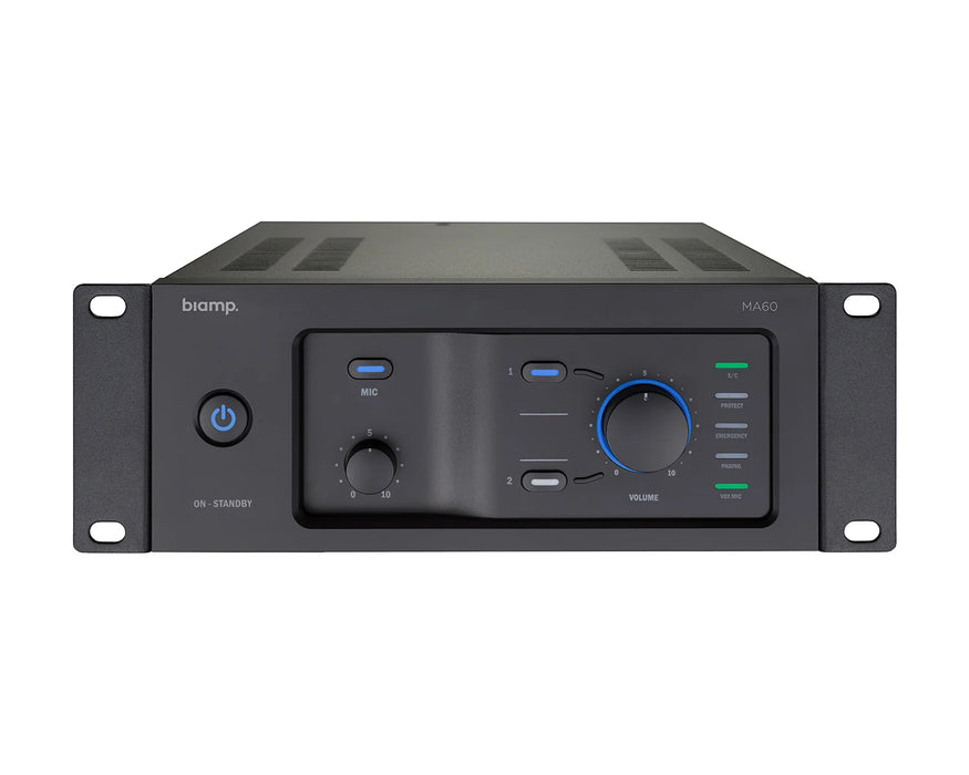 Biamp MA60 Half-Rack 60W Mixer Amplifier 100V & 4 Ohm