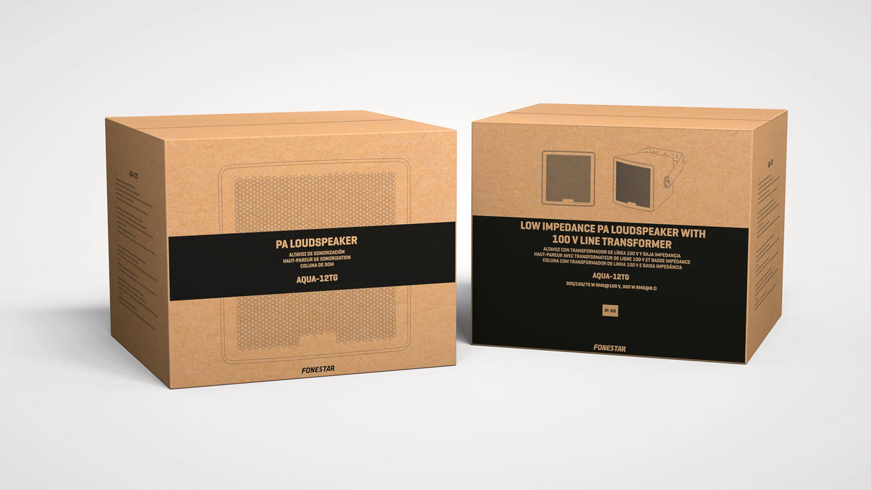 Fonestar AQUA-12TG 12" 300W High Power Loudspeaker, 100V/8Ω – IP66 Weatherproof Rated