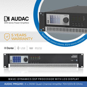 AUDAC PMQ240 - WaveDynamics™ 4 x 240W Quad-Channel Power Amplifier 70V/100V/8 Ohms