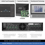 AUDAC PMQ240 - WaveDynamics™ 4 x 240W Quad-Channel Power Amplifier 70V/100V/8 Ohms