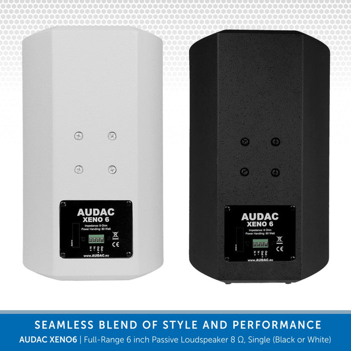 AUDAC XENO6 Full-Range 6 inch Passive Loudspeaker 8 Ω, Single (Black or White)